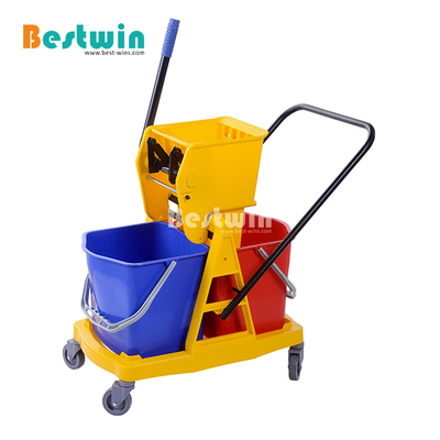 34L 46L Hotel equipment plastic serving vehices cleaning trolley janitor cart with cover