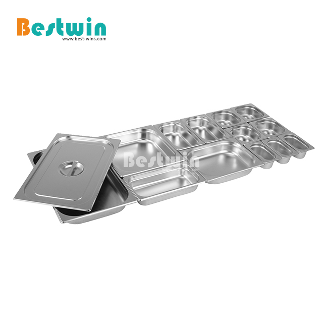 Japanese Style Stainless Steel Fast Food Gastronorm 1/1 1/2 1/3 1/4 1/6 1/9 GN Pan Service Pans
