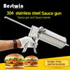 Fast Food Hot Dog Hamburger Stainless Steel Ketchup Bottle Tomato Chili Sauce Dispenser Gun